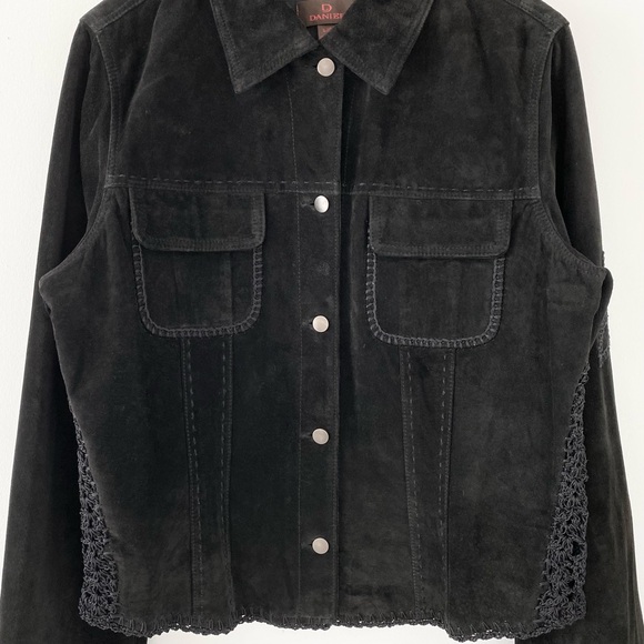 Danier Suede Jacket with Crochet Detail - Picture 3 of 8
